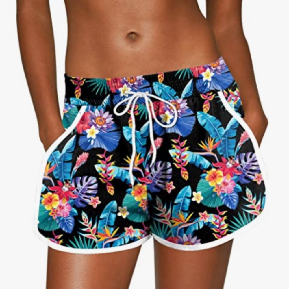Summary floral boarding swim shorts, new no tags